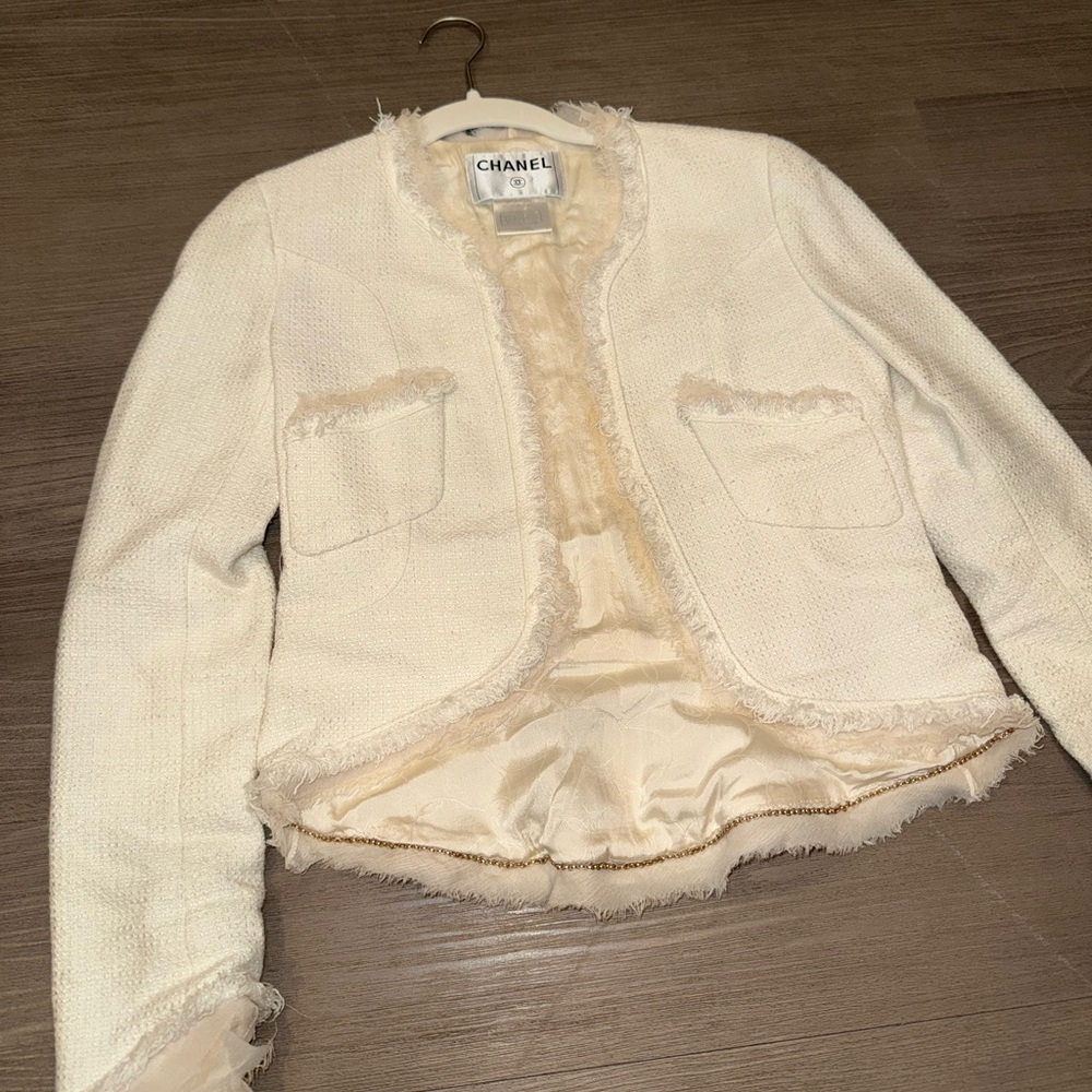 Chanel Vintage Cream Tweed Jacket